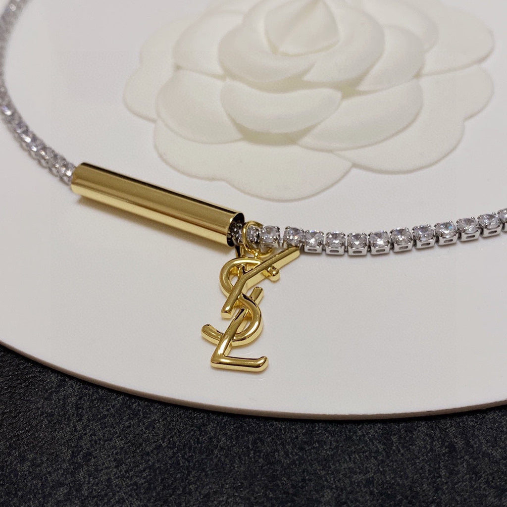 18K YSL Chain Diamond Necklace